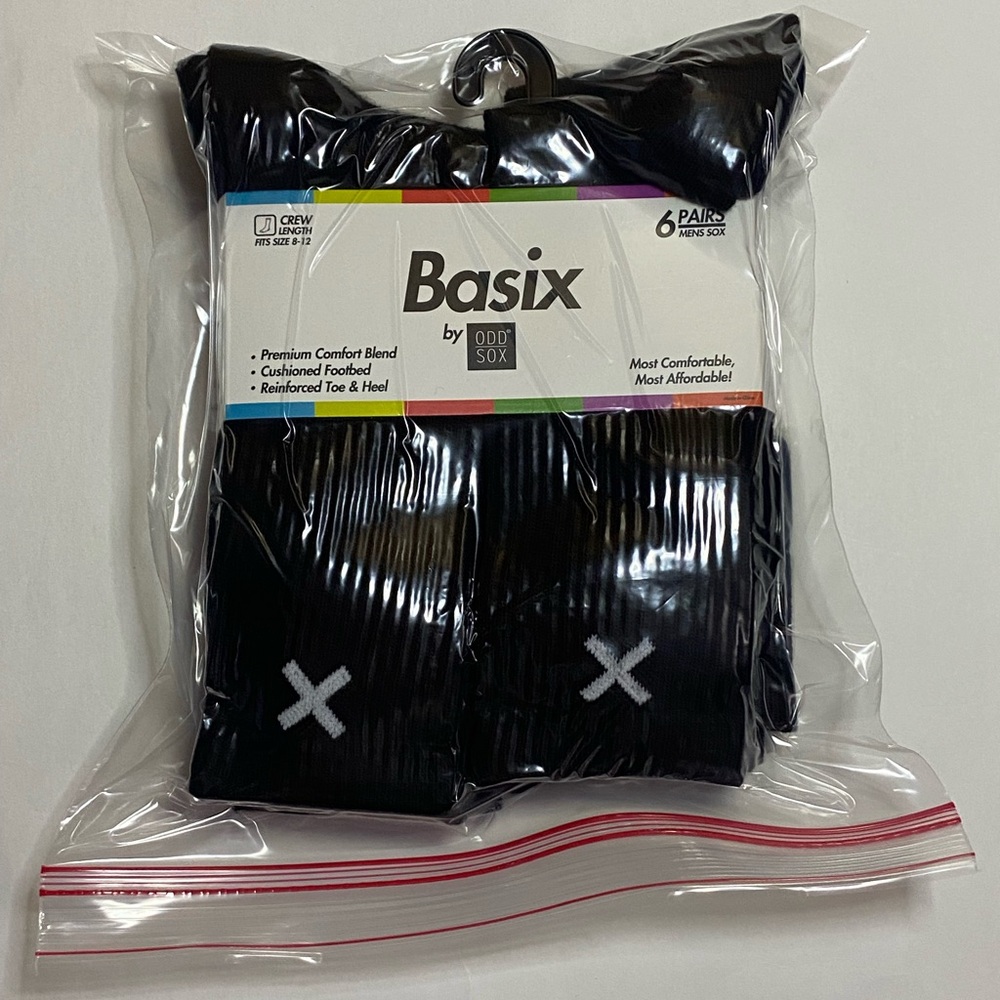 ODD SOX BASIX Cushioned crew socks 6 Pack